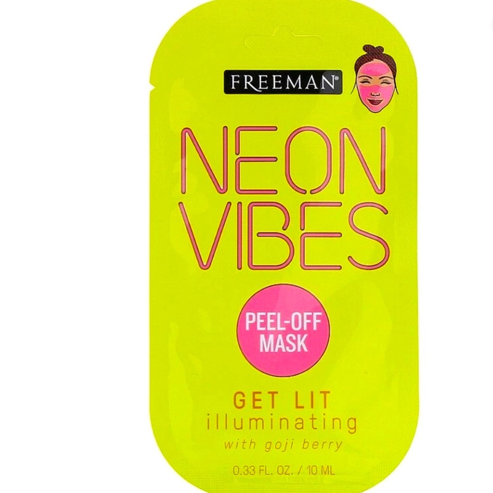 4/$20 🌿FREEMAN Neon Vibes Peel-Off Mask – Get Lit Illuminating (Goji Berry)
